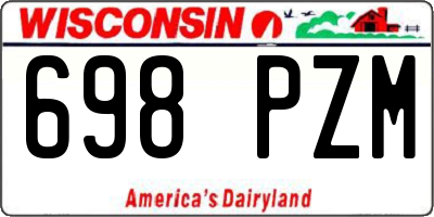WI license plate 698PZM