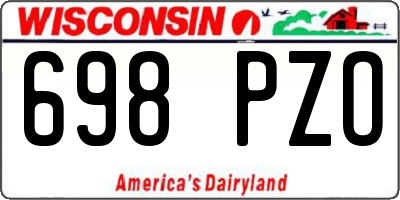 WI license plate 698PZO