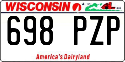 WI license plate 698PZP
