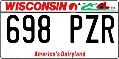 WI license plate 698PZR