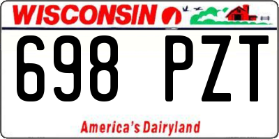 WI license plate 698PZT