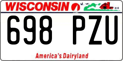 WI license plate 698PZU