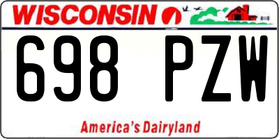WI license plate 698PZW
