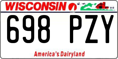 WI license plate 698PZY