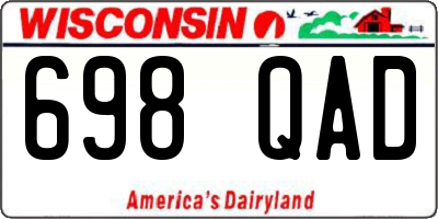 WI license plate 698QAD