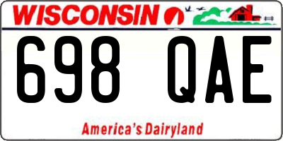 WI license plate 698QAE