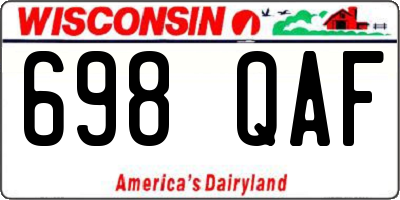 WI license plate 698QAF