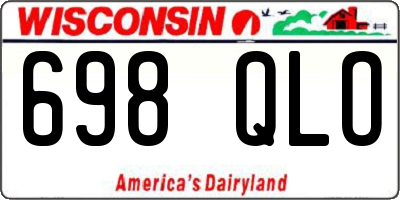 WI license plate 698QLO