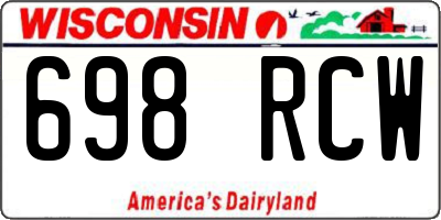 WI license plate 698RCW
