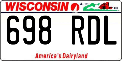 WI license plate 698RDL