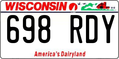 WI license plate 698RDY