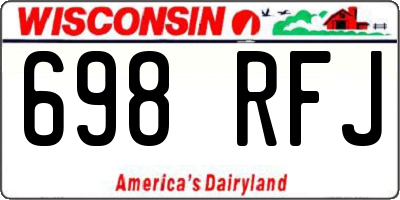WI license plate 698RFJ