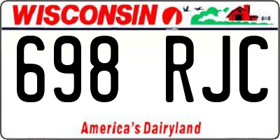WI license plate 698RJC
