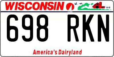 WI license plate 698RKN