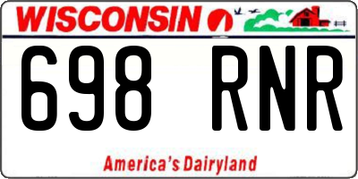 WI license plate 698RNR