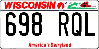 WI license plate 698RQL
