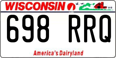 WI license plate 698RRQ