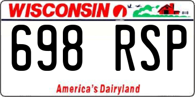 WI license plate 698RSP