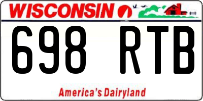 WI license plate 698RTB
