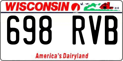 WI license plate 698RVB