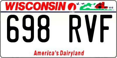 WI license plate 698RVF