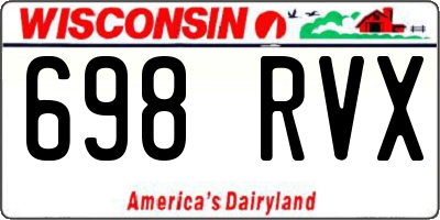 WI license plate 698RVX