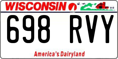 WI license plate 698RVY