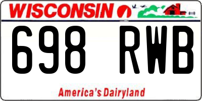 WI license plate 698RWB