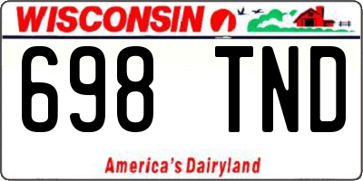 WI license plate 698TND