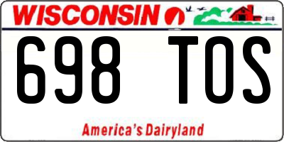 WI license plate 698TOS
