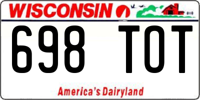 WI license plate 698TOT