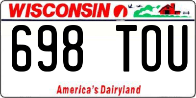 WI license plate 698TOU