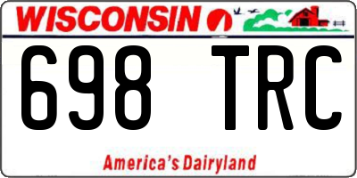 WI license plate 698TRC