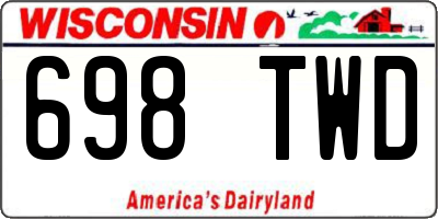 WI license plate 698TWD