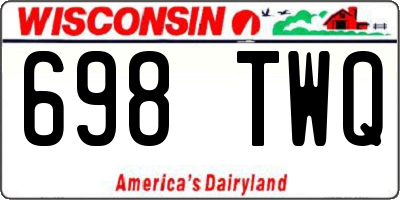 WI license plate 698TWQ