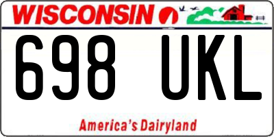 WI license plate 698UKL