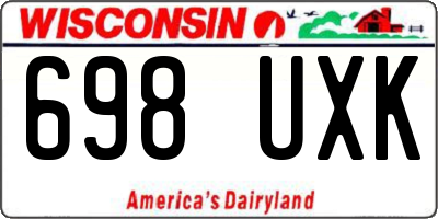 WI license plate 698UXK