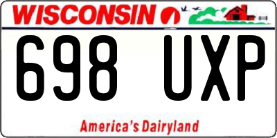 WI license plate 698UXP