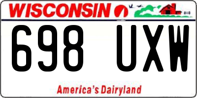 WI license plate 698UXW