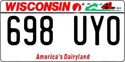 WI license plate 698UYO