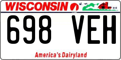 WI license plate 698VEH