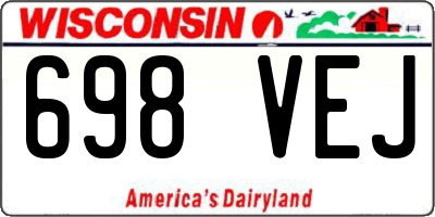 WI license plate 698VEJ
