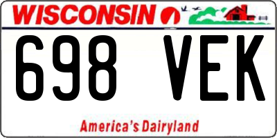 WI license plate 698VEK