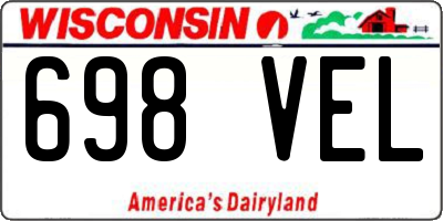 WI license plate 698VEL