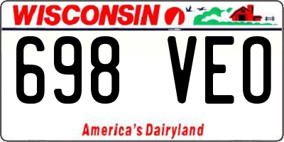 WI license plate 698VEO
