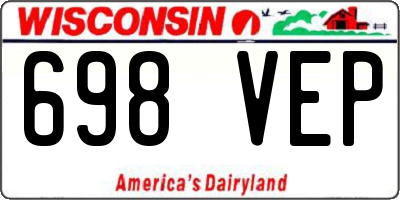 WI license plate 698VEP