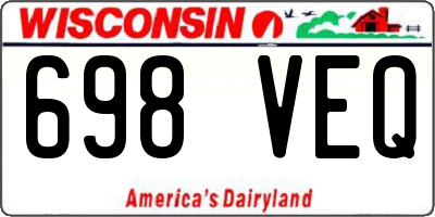 WI license plate 698VEQ
