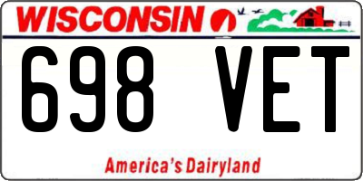 WI license plate 698VET
