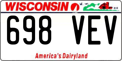 WI license plate 698VEV