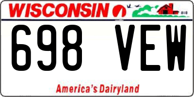 WI license plate 698VEW